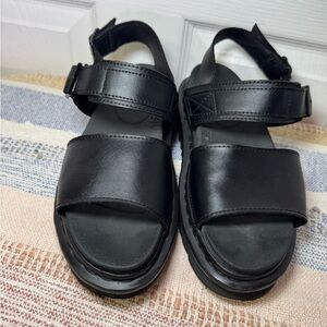 Dr. Martens Black Leather Slide Sandals